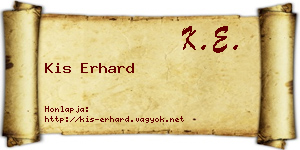 Kis Erhard névjegykártya