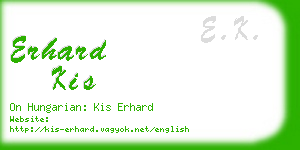 erhard kis business card